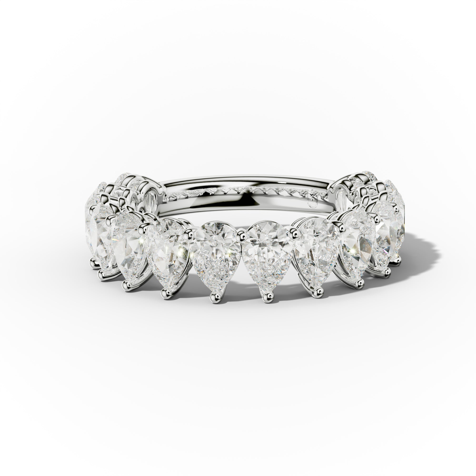 3.0 Carat Pear Shape Diamond Anniversary Band